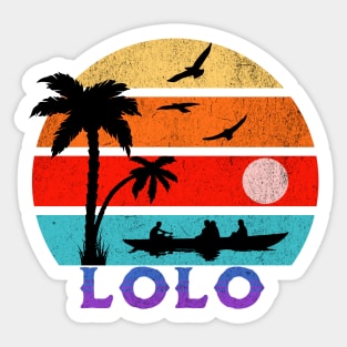 Lolo Retro Sunset Ocean Grandfather Sticker